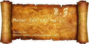 Maler Zétény névjegykártya